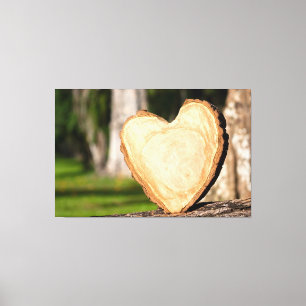 wooden heart canvas print