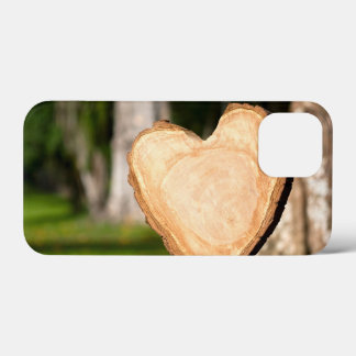 wooden heart iPhone 13 mini case