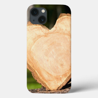 wooden heart iPhone 13 case