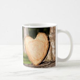 wooden heart coffee mug
