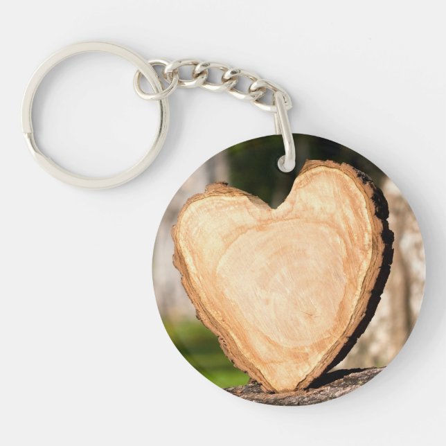 wooden heart keychain (Front)