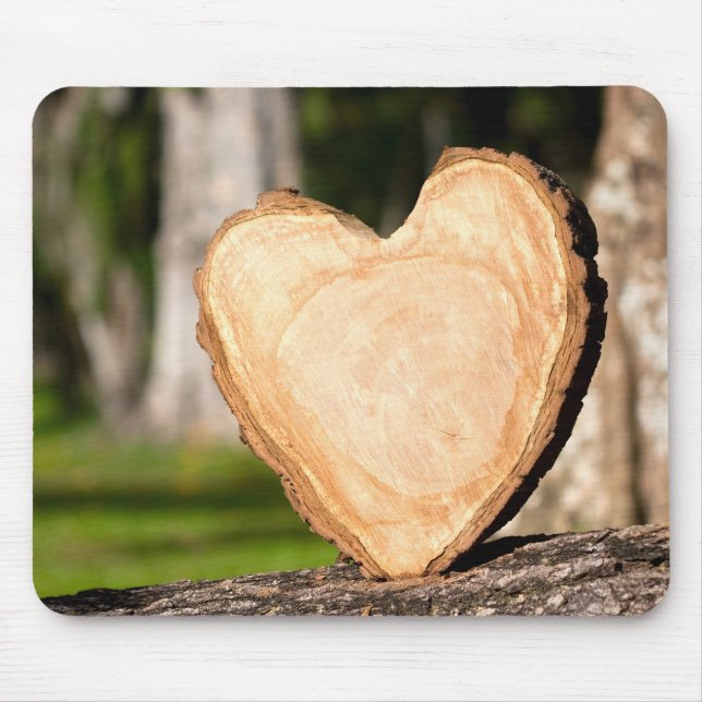 wooden heart mouse pad (Front)