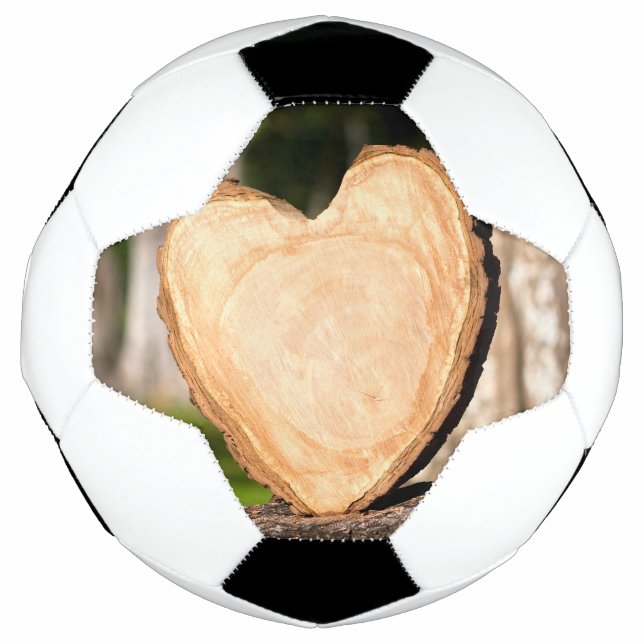 wooden heart soccer ball (Front)