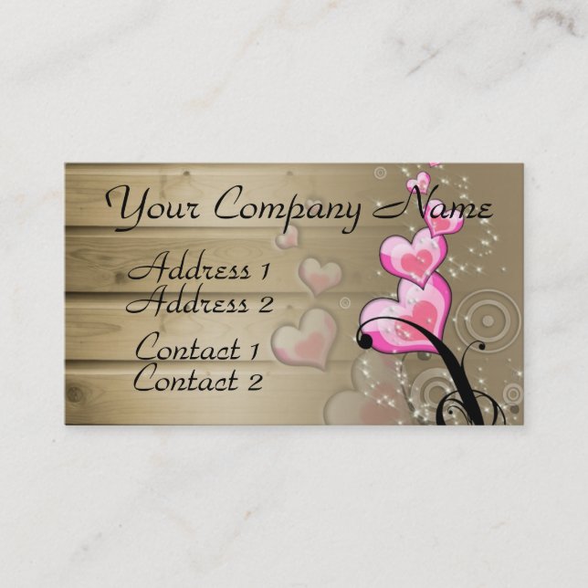 Wooden Hearts Business Card (Front)