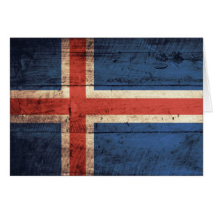 Wooden Iceland Flag