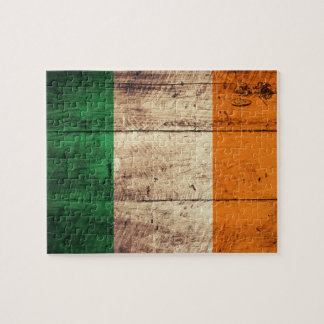 Wooden Ireland Flag Jigsaw Puzzle