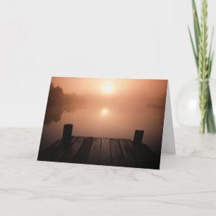 Wooden Jetty on Lake at Sunset New Orleans, LA Card