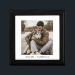 Wooden Jewellery Keepsake Box<br><div class="desc">A unique personalized photo wood lacquered keepsake box. Replace this photo with your own favourite photo of any kind. Customize with you and your dog, or cat, or any pet, and add your names below. A great keepsake.</div>