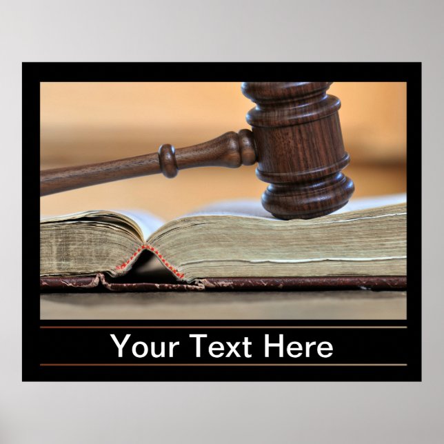 Wooden Judge's Gavel Poster (Front)
