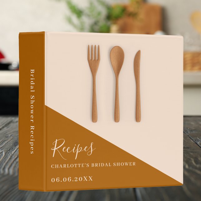 Wooden kitchen utensils Bridal Shower recipe Binder (Creator Uploaded)