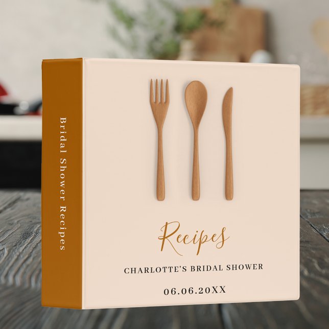Wooden kitchen utensils Bridal Shower recipe Binder (Creator Uploaded)