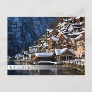 Wooden lakeside houses in Hallstatt, Austria Postcard