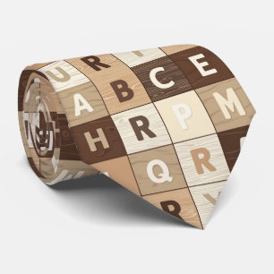 Wooden Letter Grid Tie