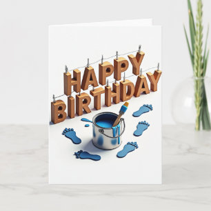 Wooden Letters Birthday Card