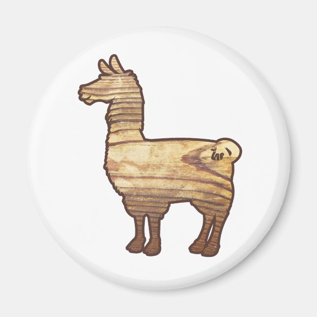 Wooden Llama Magnet (Front)