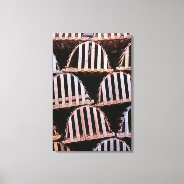 Wooden Lobster Traps Vertical Canvas Print (Front)