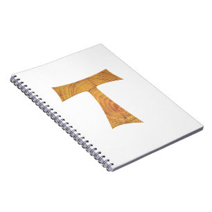 Wooden Look Franciscan Tau Cross Notebook