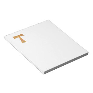 Wooden Look Franciscan Tau Cross Notepad