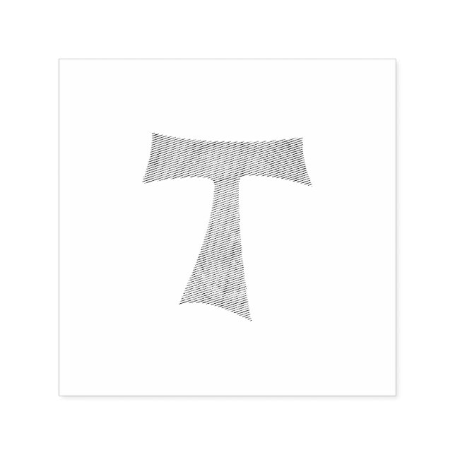 Wooden Look Franciscan Tau Cross Self-inking Stamp (Design)