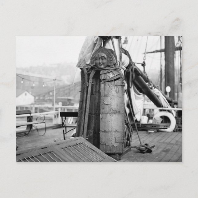 Wooden Maiden, Torture Device, 1910s Postcard (Front)