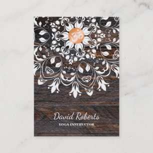 WOODEN MANDALA LOGO CUSTOMIZED YOGA INSTRUCTOR BUSINESS CARD