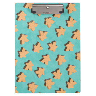 Wooden Meeple on Teal | Board Game Clipboard