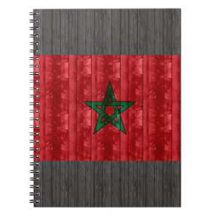 Wooden Moroccan Flag Notebook