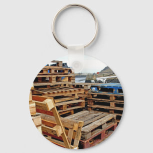 Wooden Pallets on the Dock Key Chain