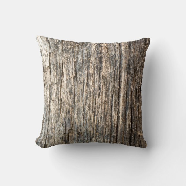 Wooden pattern throw pillow (Front)