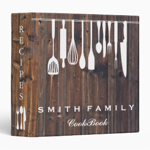 Wooden Personalized Family Recipe Cookbook Wooden Binder
