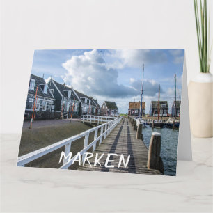 Wooden pier in Marken, Netherlands Card