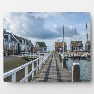 Wooden pier in Marken, Netherlands Plaque
