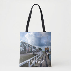Wooden pier in Marken, Netherlands Tote Bag