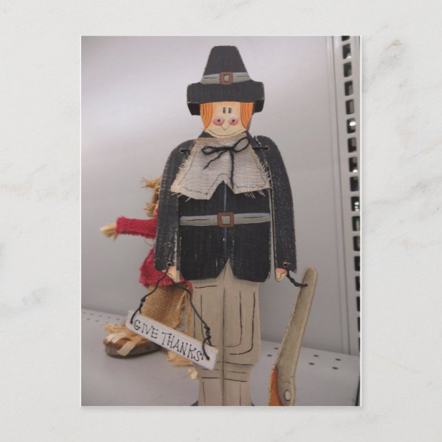 Wooden Pilgrim Postcard (Front)