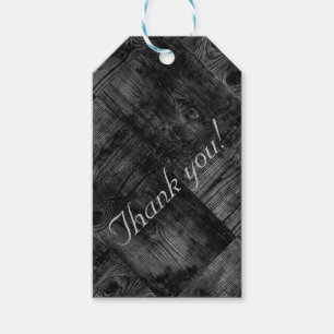 Wooden plank wood texture grey black white gift tags