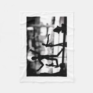 Wooden Puppet BW Fleece Blanket