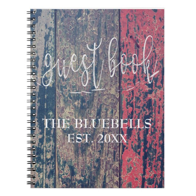 Wooden Rough Timber Beach House Personalized Notebook (Front)