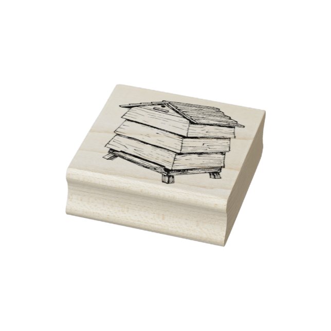 Wooden Rubber Stamp - Beehive (Stamp)