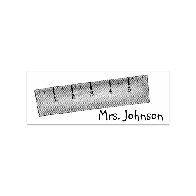 Wooden Ruler Personalized School Teacher Stamp (Imprint)