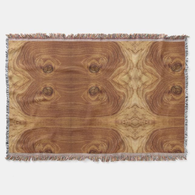 Wooden Rustic Teak Wood Texture Wood Grain Photo Throw Blanket (Front)