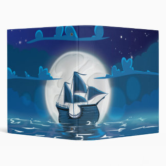Wooden Sail ship voyage in the moonlight Binder