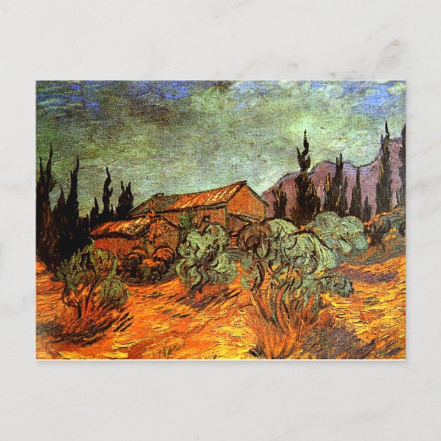 Wooden Sheds, a Van Gogh painting Postcard (Front)