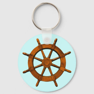 Wooden Ships Helm Keychain