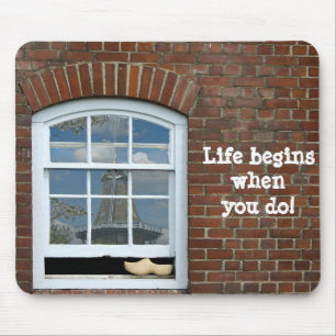 Wooden Shoe in window Mouse Pad