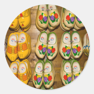 Wooden Shoes, Dutch Village Shop, Noordhuizen Classic Round Sticker