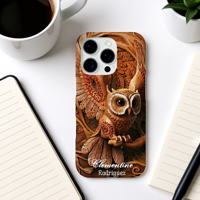  Wooden Snow Owl Soaring Case-Mate iPhone Case (Creator Uploaded)