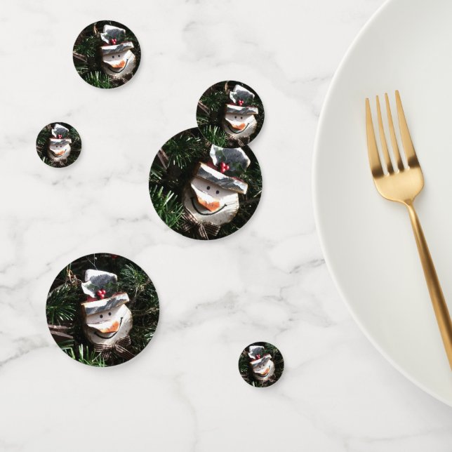 Wooden Snowman Ornament Confetti (Group)