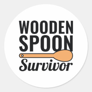 Wooden Spoon Survivor Classic Round Sticker