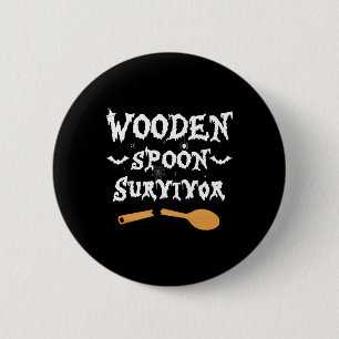 Wooden Spoon Survivor Funny  Halloween Costume Men 2 Inch Round Button