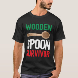 Wooden Spoon Survivor Funny Italian Mom Dad Saying T-Shirt